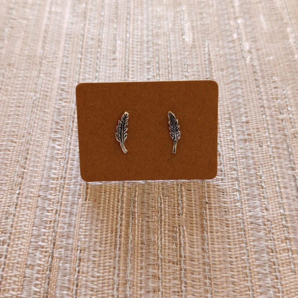 Silver 925 Leaf earrings stud